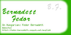 bernadett fedor business card
